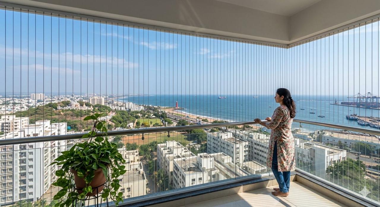 Balcony Invisible Grills Chennai - KK Brothers