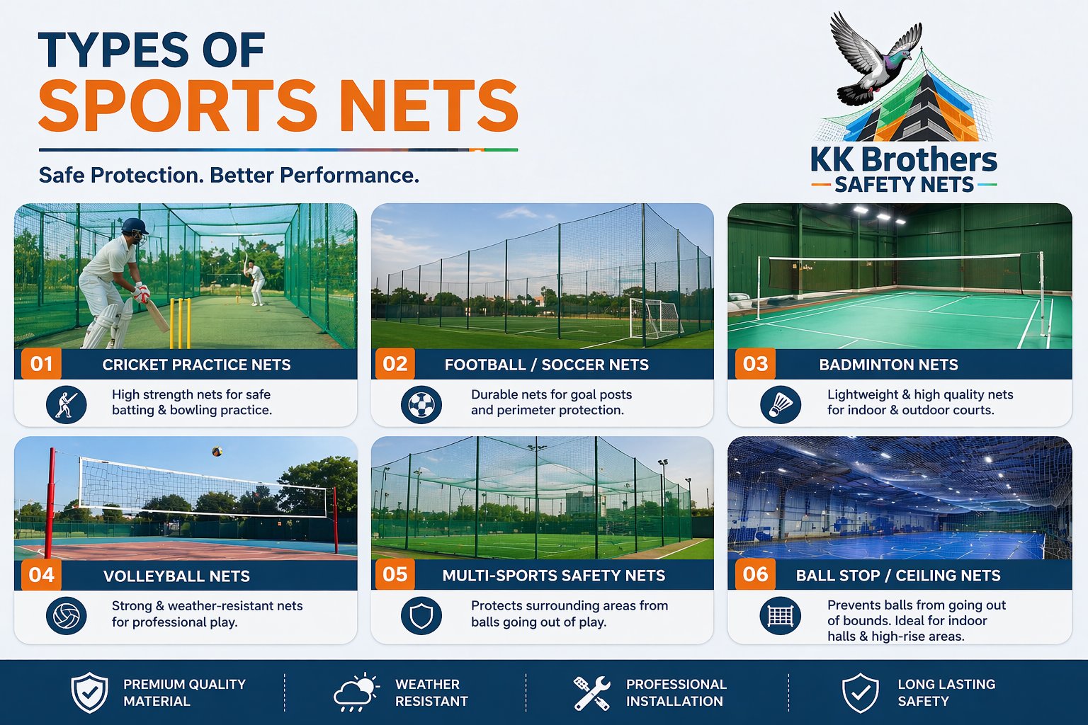 Types of Sports Nets Chennai - KK Brothers